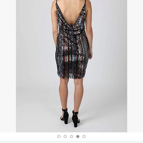 Bebe Cowl Back All Over Sequin Multicolored
Sleeveless Mini Party Dress Sz S - Picture 6 of 6